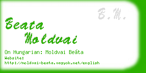 beata moldvai business card